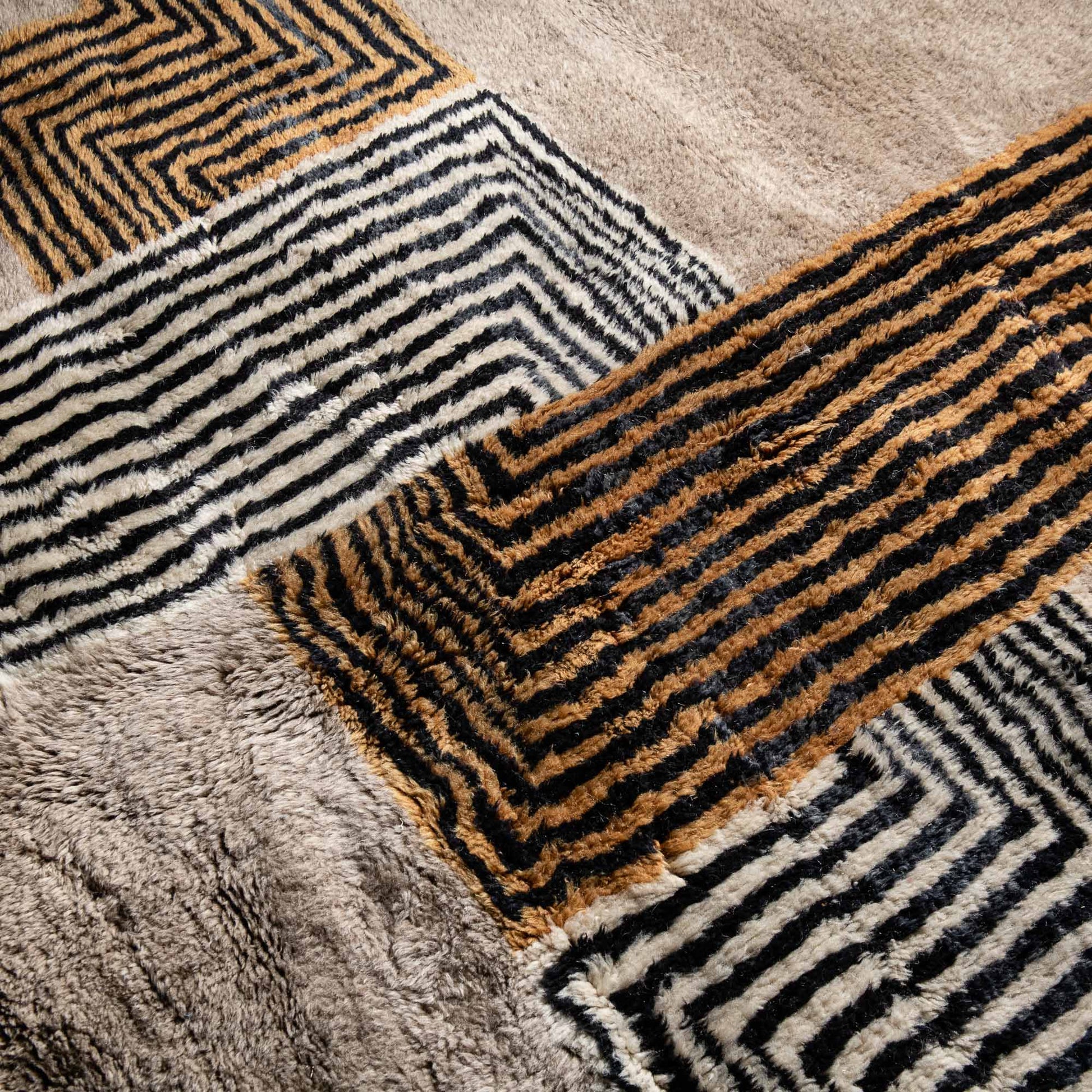 Crossing Lines - Luxury Shag Moroccan Rug-2