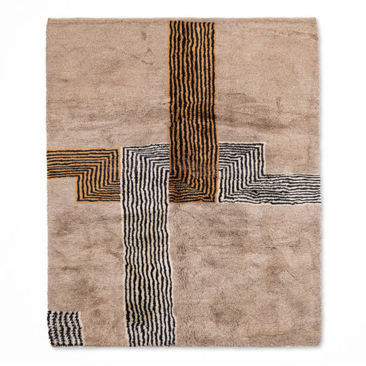 Crossing Lines - Luxury Shag Moroccan Rug-0