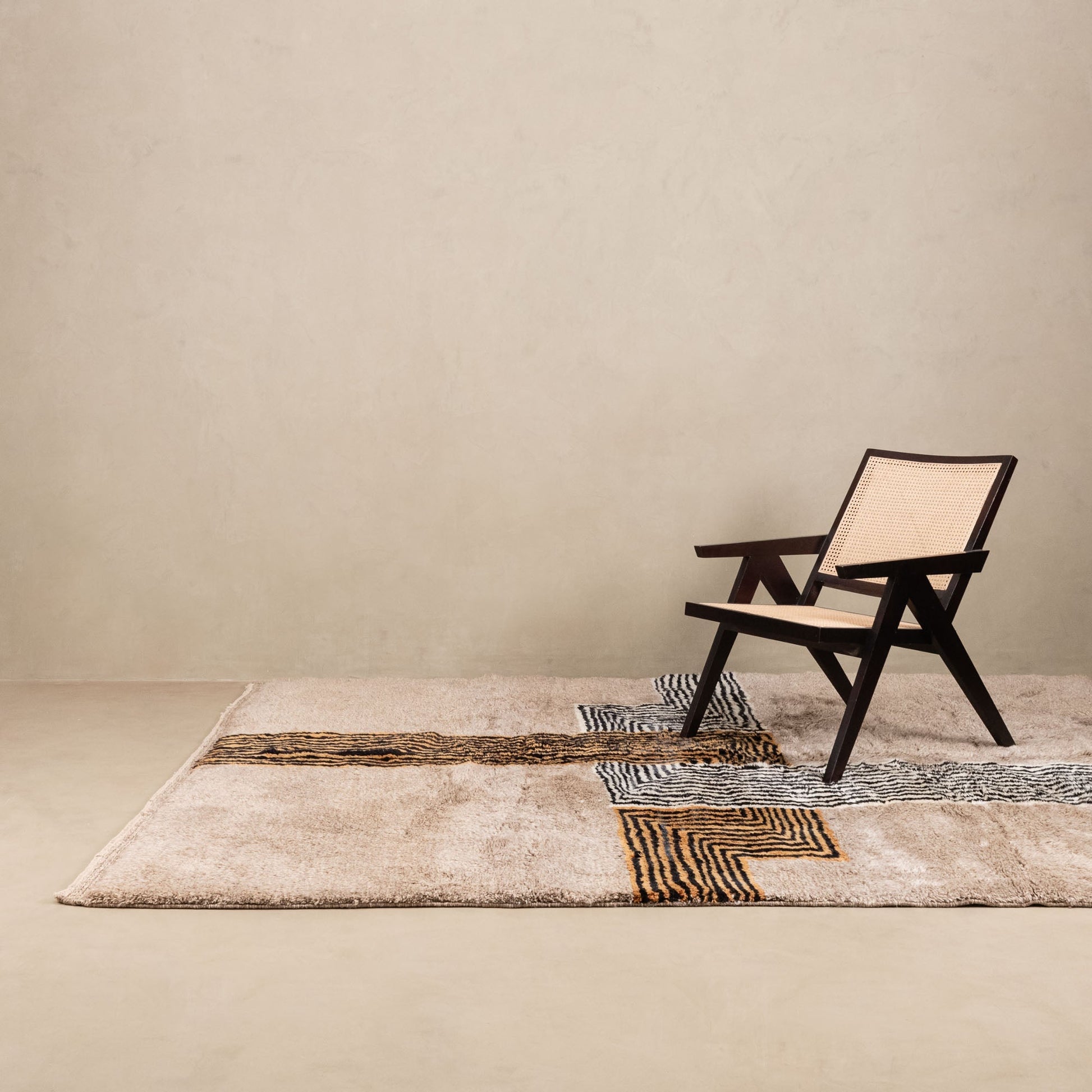 Crossing Lines - Luxury Shag Moroccan Rug-1
