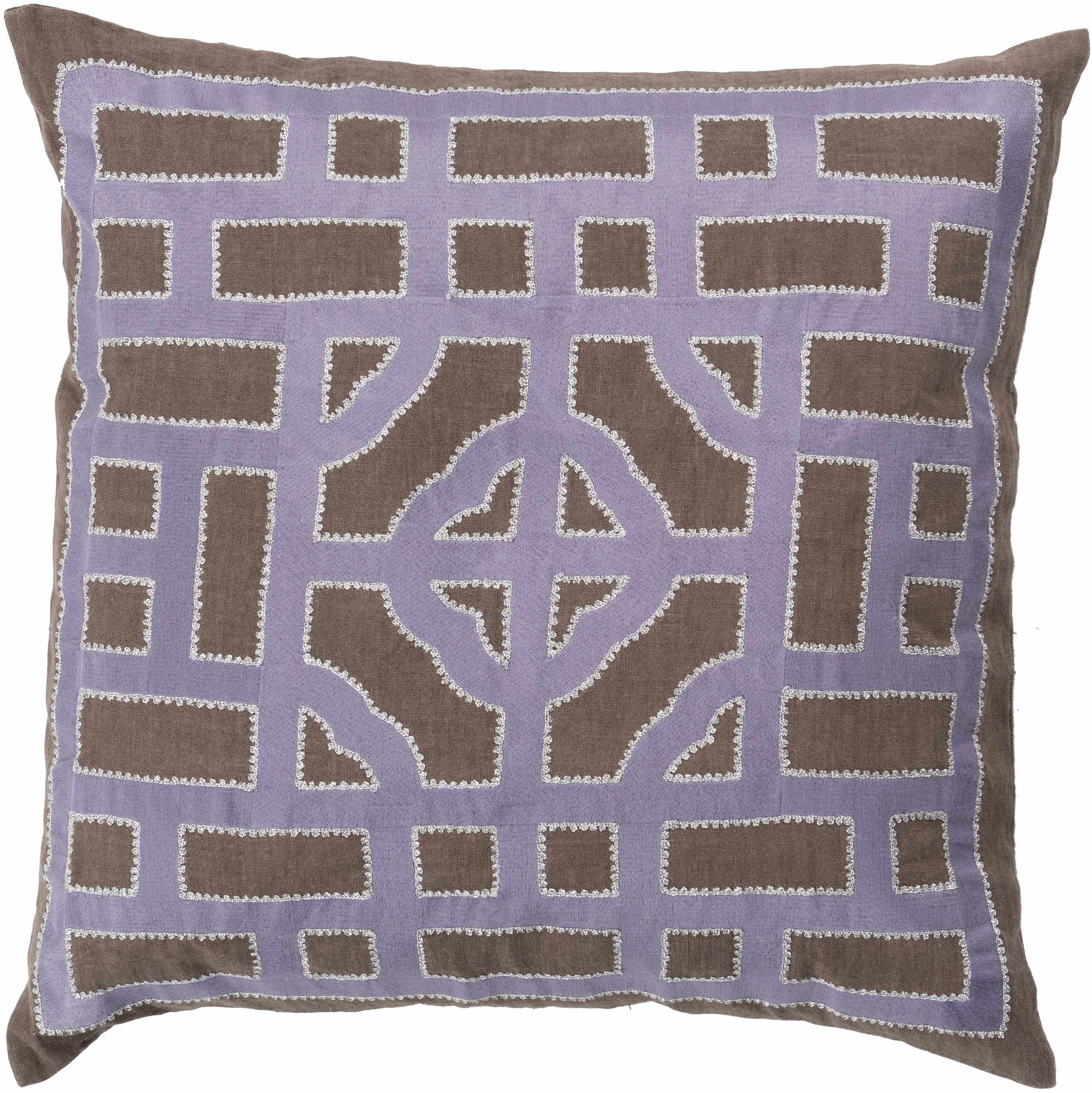 Mundoolun Mauve Geometric Pattern Throw Pillow - Clearance-3