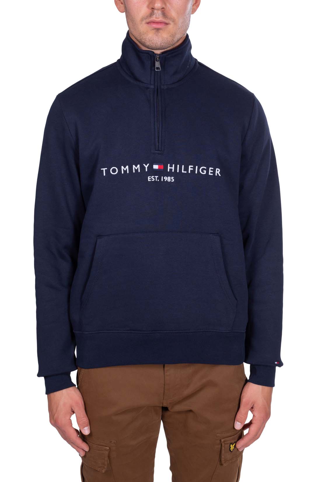 TOMMY HILFIGER - Men's relaxed sweatshirt with half zip  - Size XXL-9