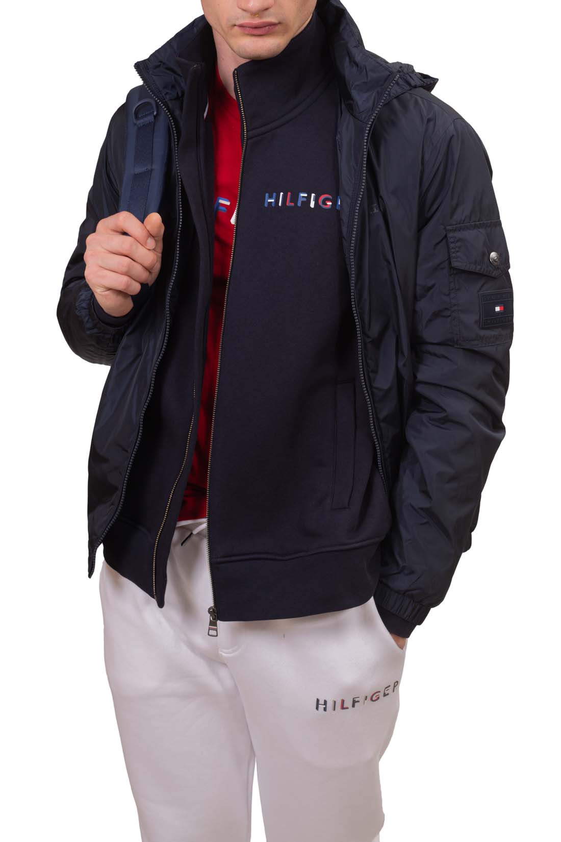 TOMMY HILFIGER - Men's winter zip-through sweatshirt with 3D logo-11