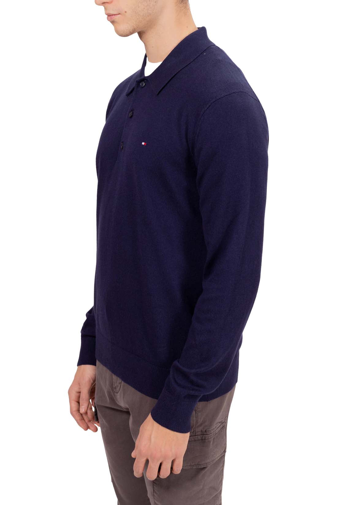 TOMMY HILFIGER - Men's cashmere blend pullover with polo collar-1