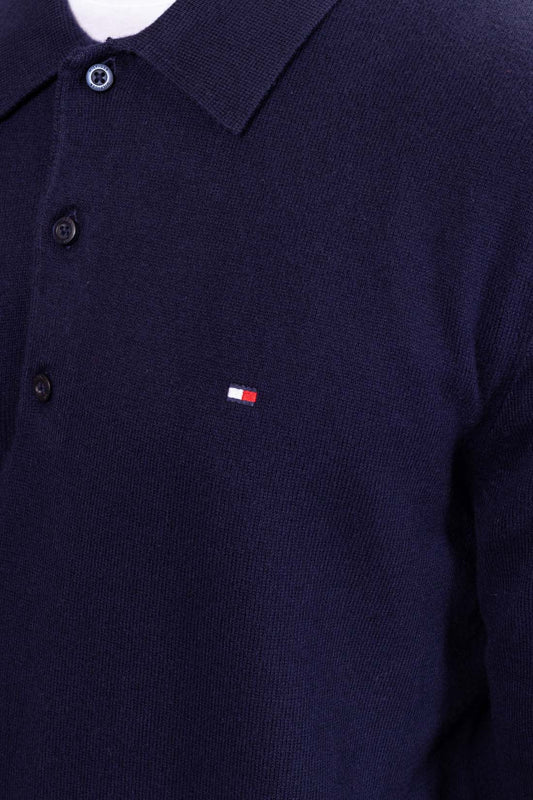 TOMMY HILFIGER - Men's cashmere blend pullover with polo collar-0