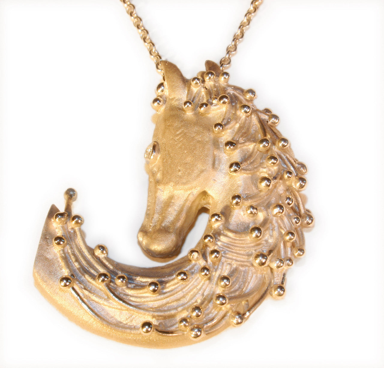Equestrian-MAGIC MANE-Horse head necklace "Love and Gratitude" Sterling and diamond-2