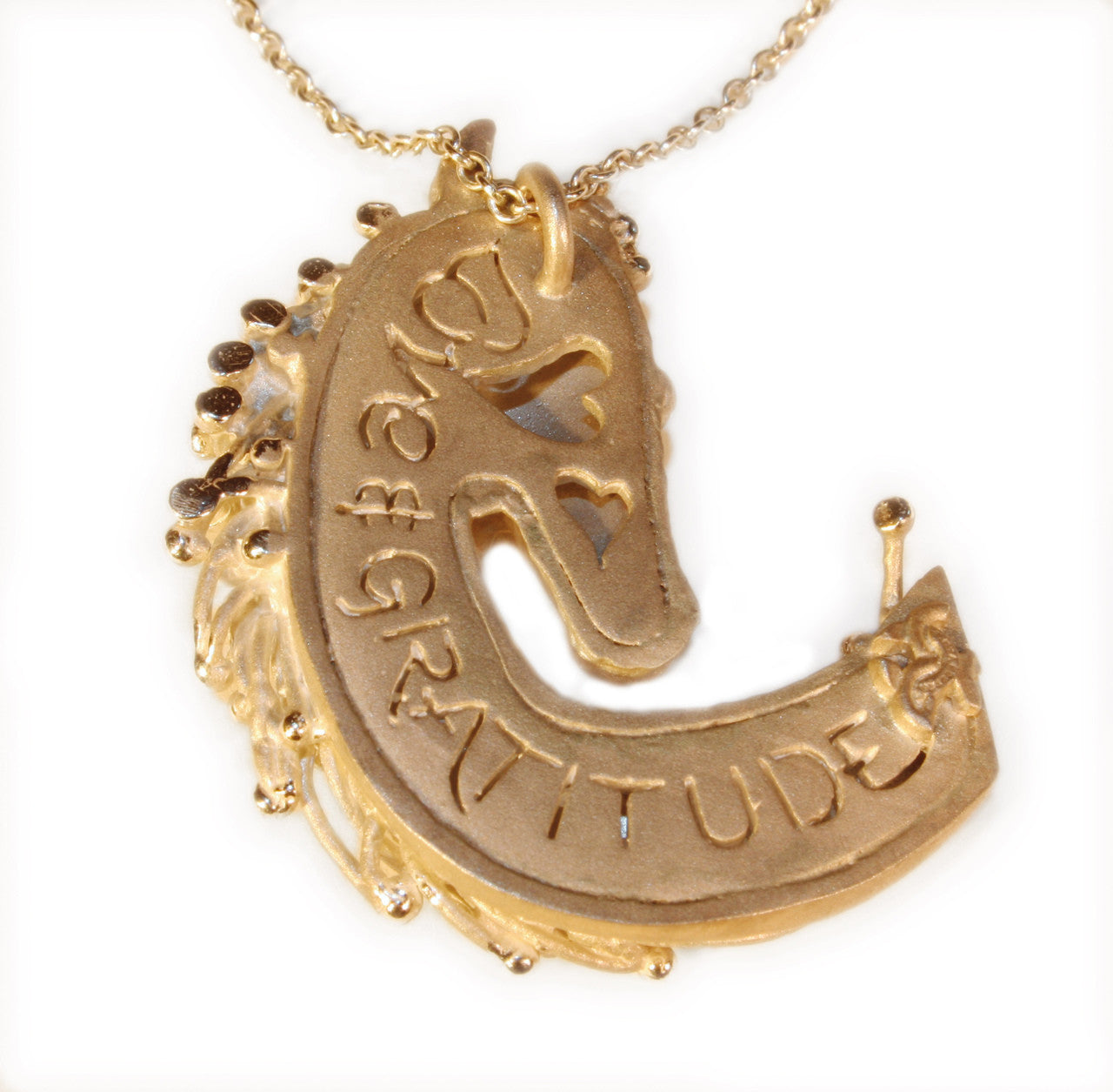 Equestrian-MAGIC MANE-Horse head necklace "Love and Gratitude" Sterling and diamond-0