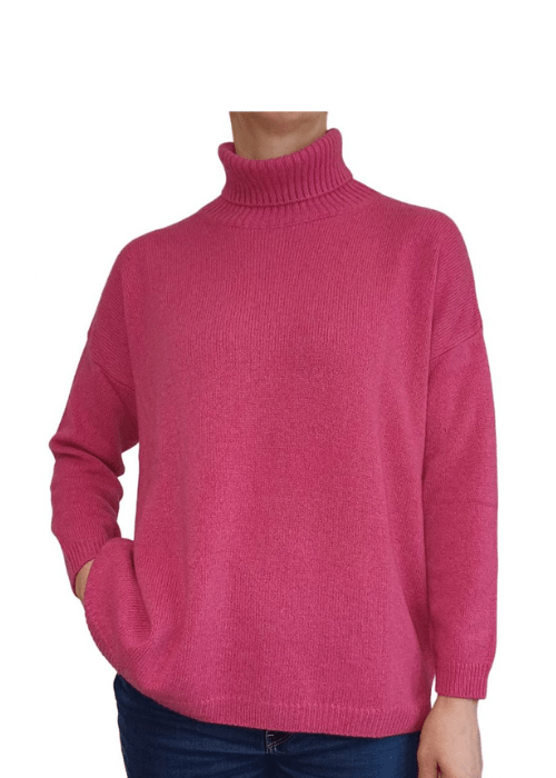 Maglia Donna Over Collo Alto Cashmere Rigenerato
