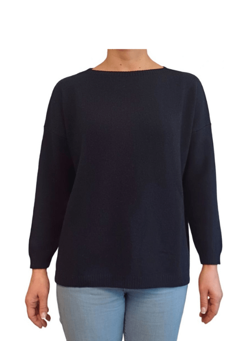 Maglia Donna Over Scollo Barca Cashmere Rigenerato