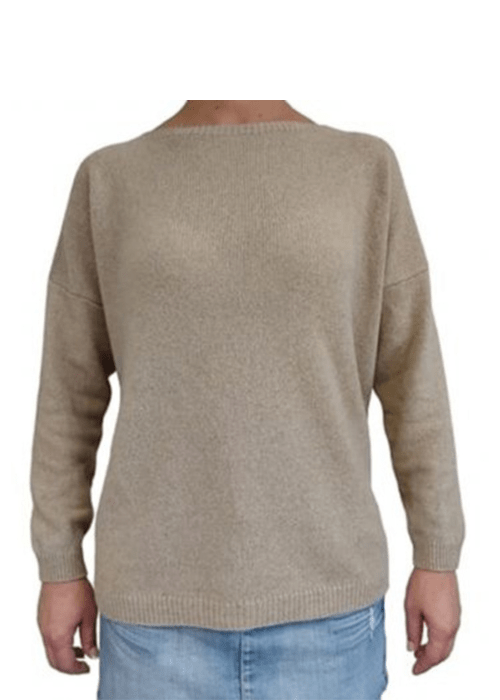 Maglia Donna Over Scollo Barca Cashmere Rigenerato