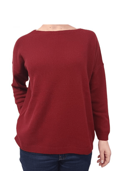 Maglia Donna Over Scollo Barca Cashmere Rigenerato