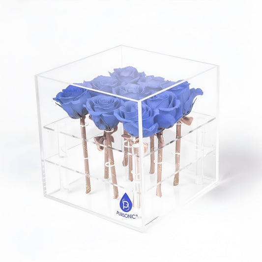 9 Preserved Roses in Acrylic Box: 100% Real Natural Roses That Last Over 1 Year-0