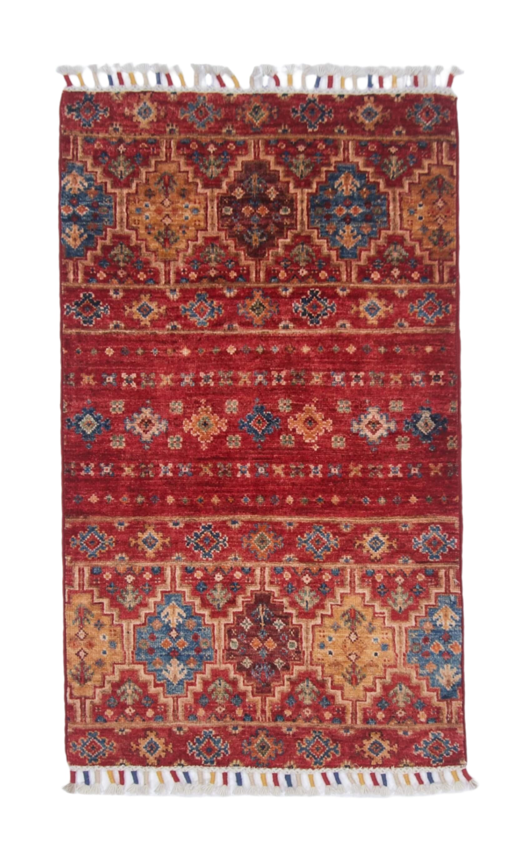 Afghan Khorjin (2'00"x3'03") red-0