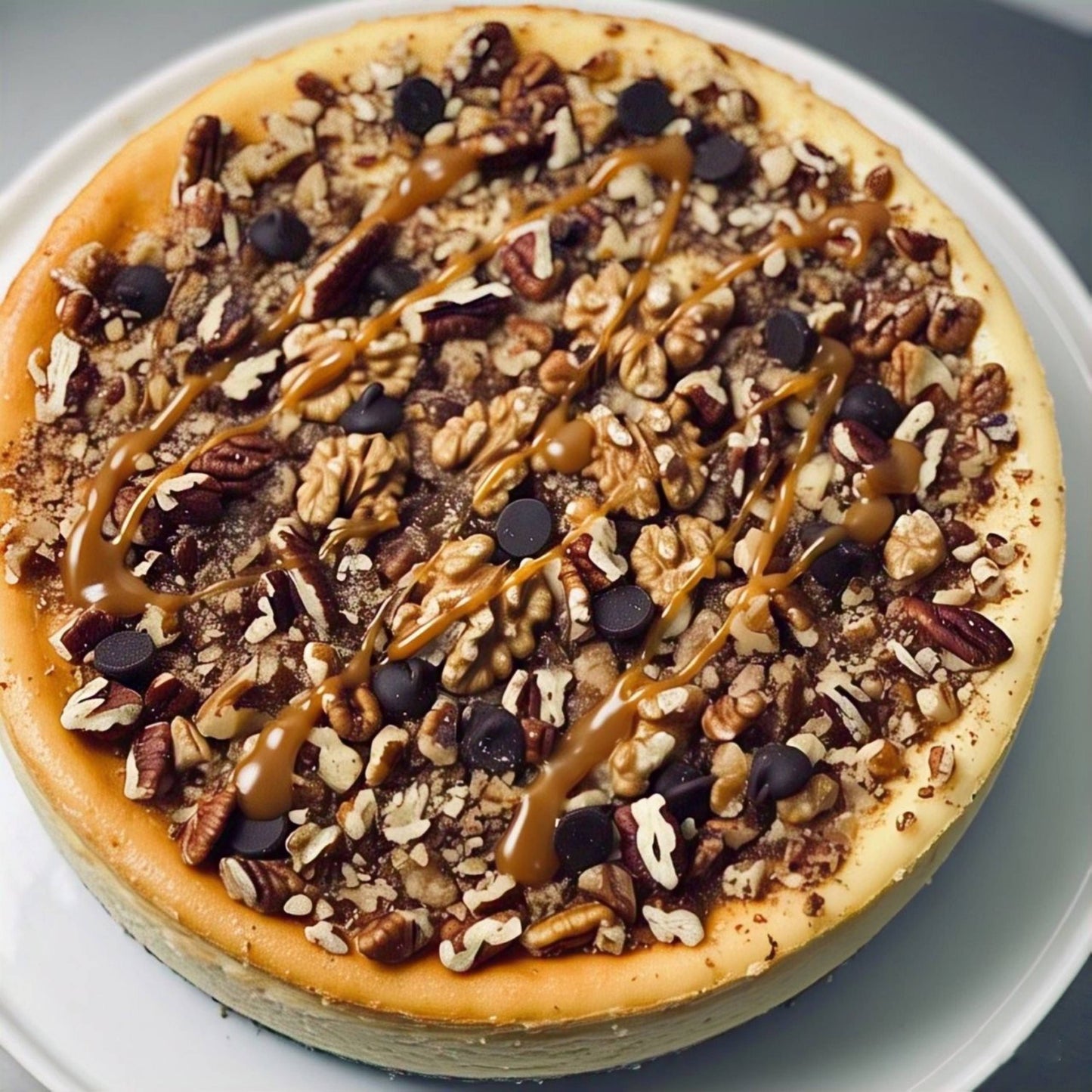 Andy Anand Turtle Cheesecake, 9-Inch, 2 lb – Caramel, Chocolate Chips & Nuts, California Cream Cheese, No Preservatives, Birthday Gift Box