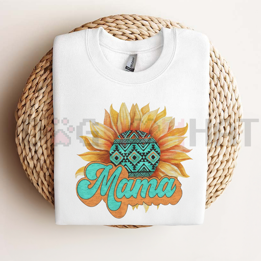 Mama Sunflowers Shirt – Cute Motherhood Graphic Tee & Mother's Day Gift