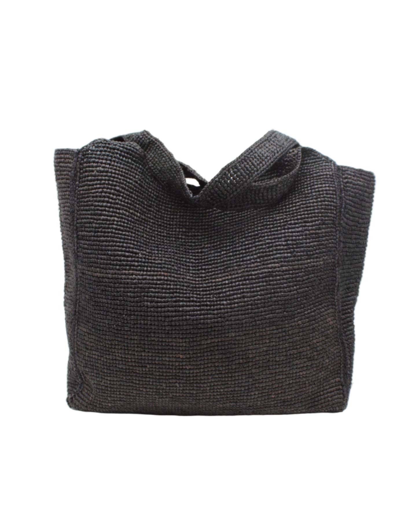 Mamie XL Crochet Raffia Straw Basket Shoulder Bag