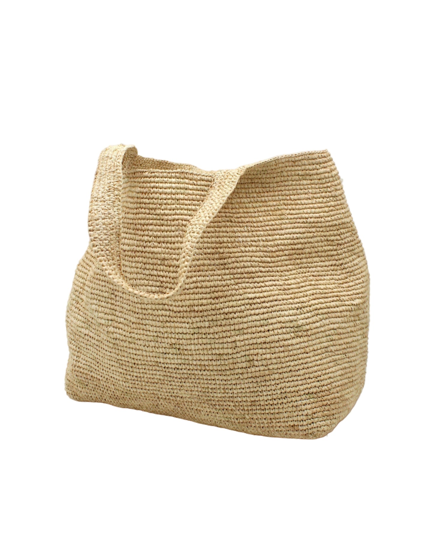 Mamie XL Crochet Raffia Straw Basket Shoulder Bag
