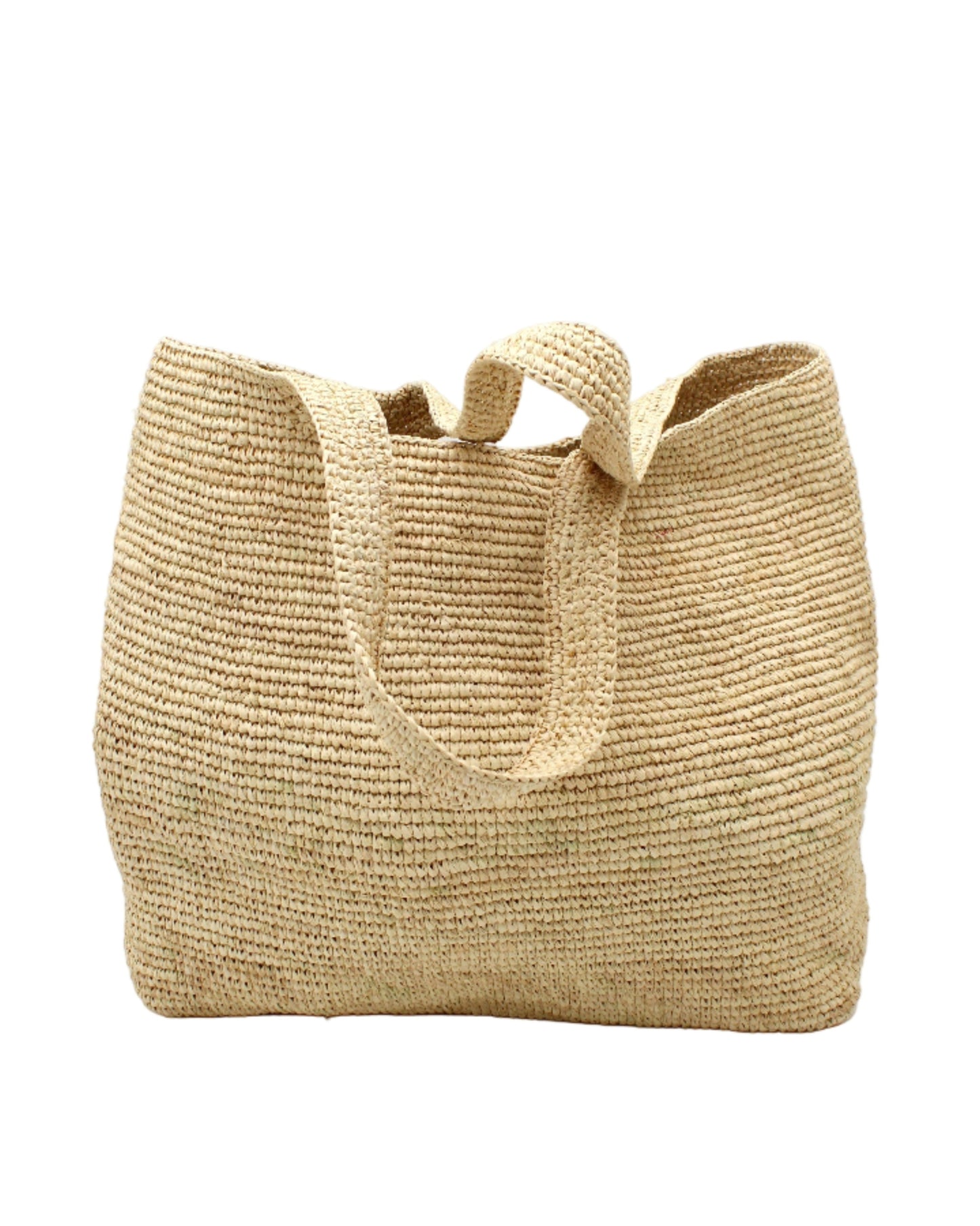 Mamie XL Crochet Raffia Straw Basket Shoulder Bag