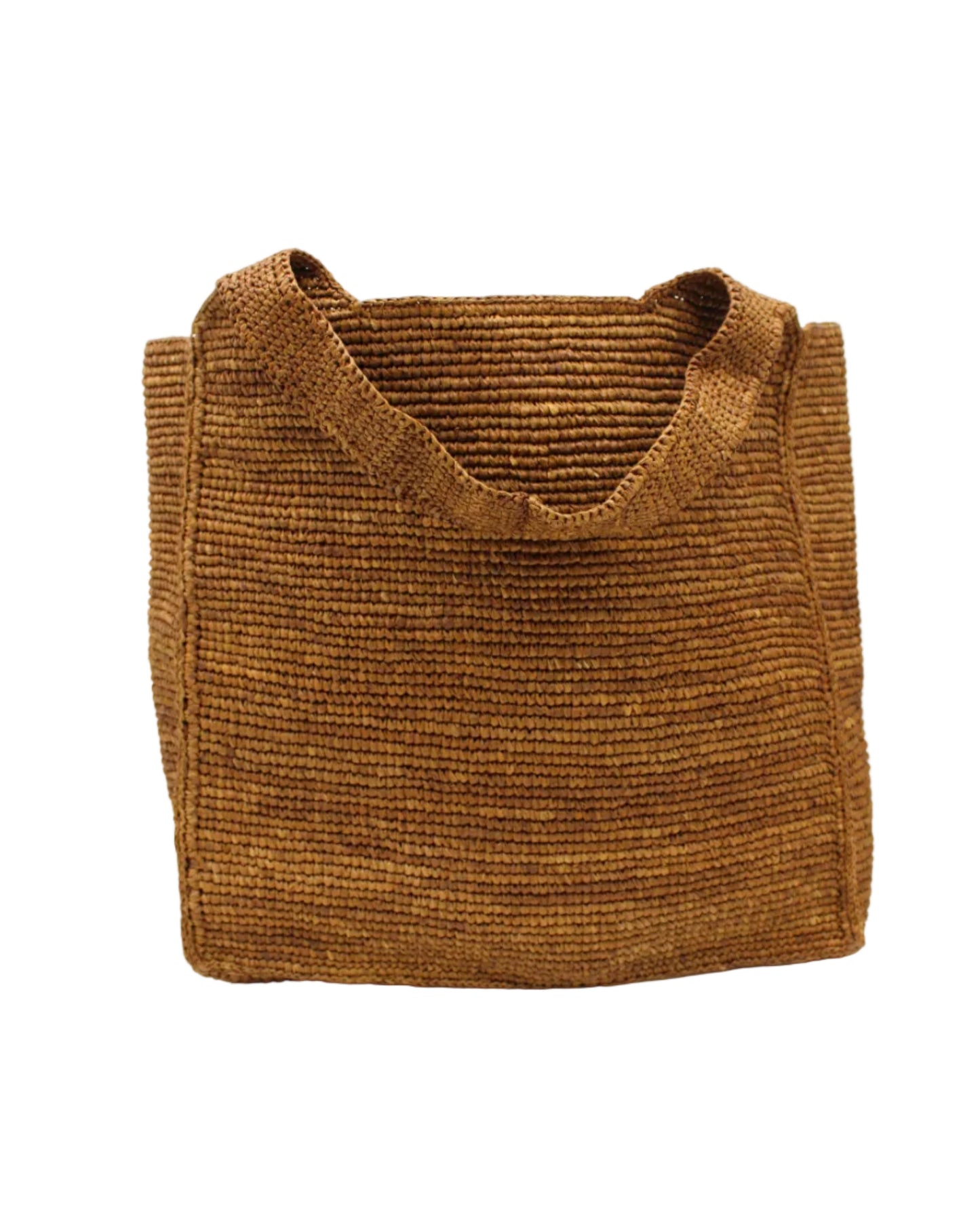 Mamie XL Crochet Raffia Straw Basket Shoulder Bag