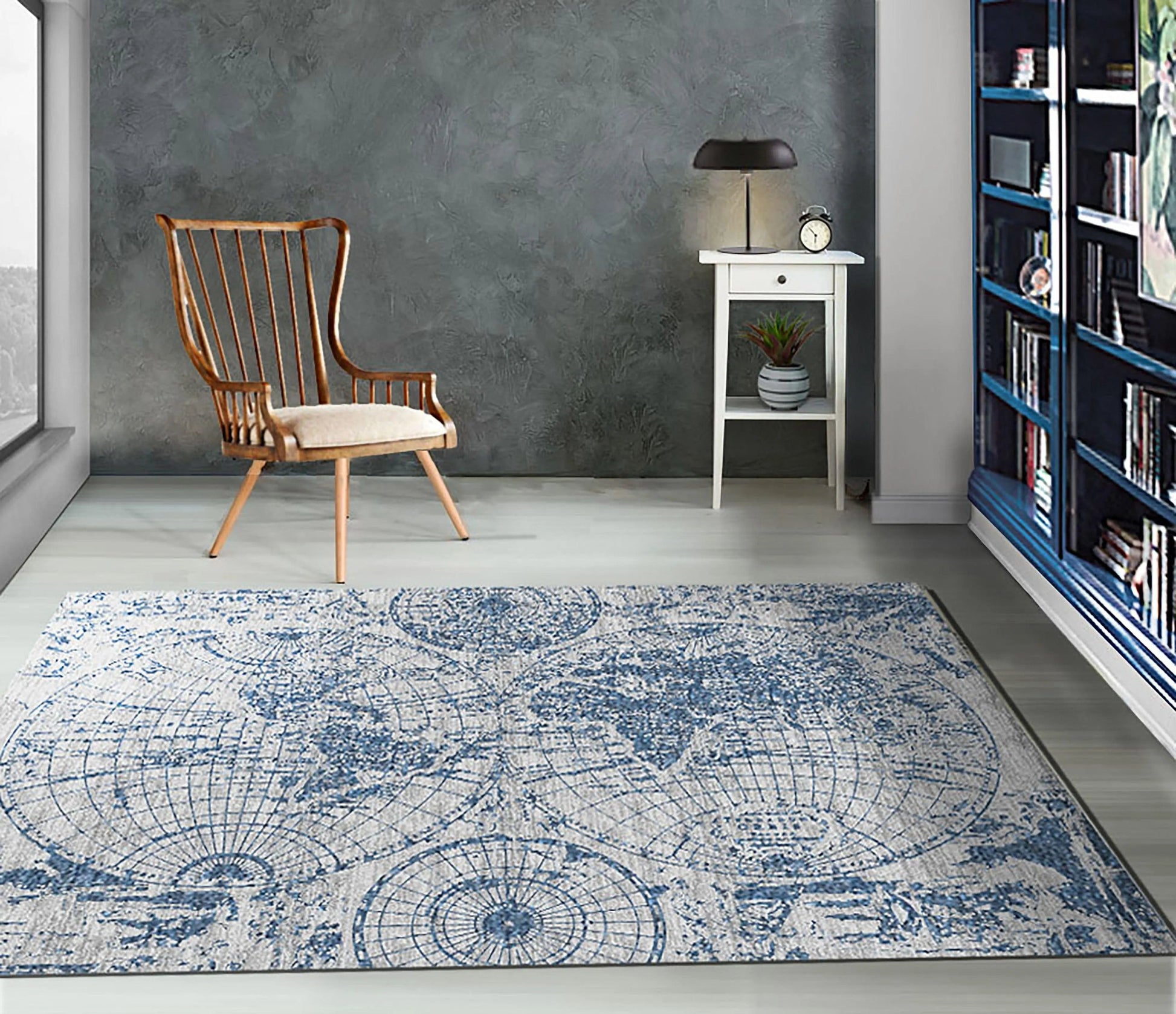 Multi Size Multi Color Machine Made Polypropylene Map Design Oriental Area Rug-5