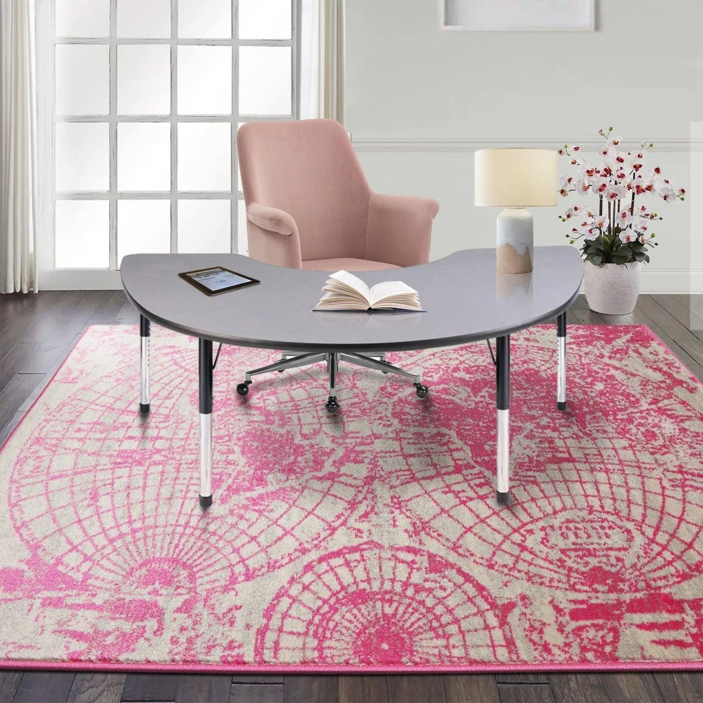 Multi Size Multi Color Machine Made Polypropylene Map Design Oriental Area Rug-4