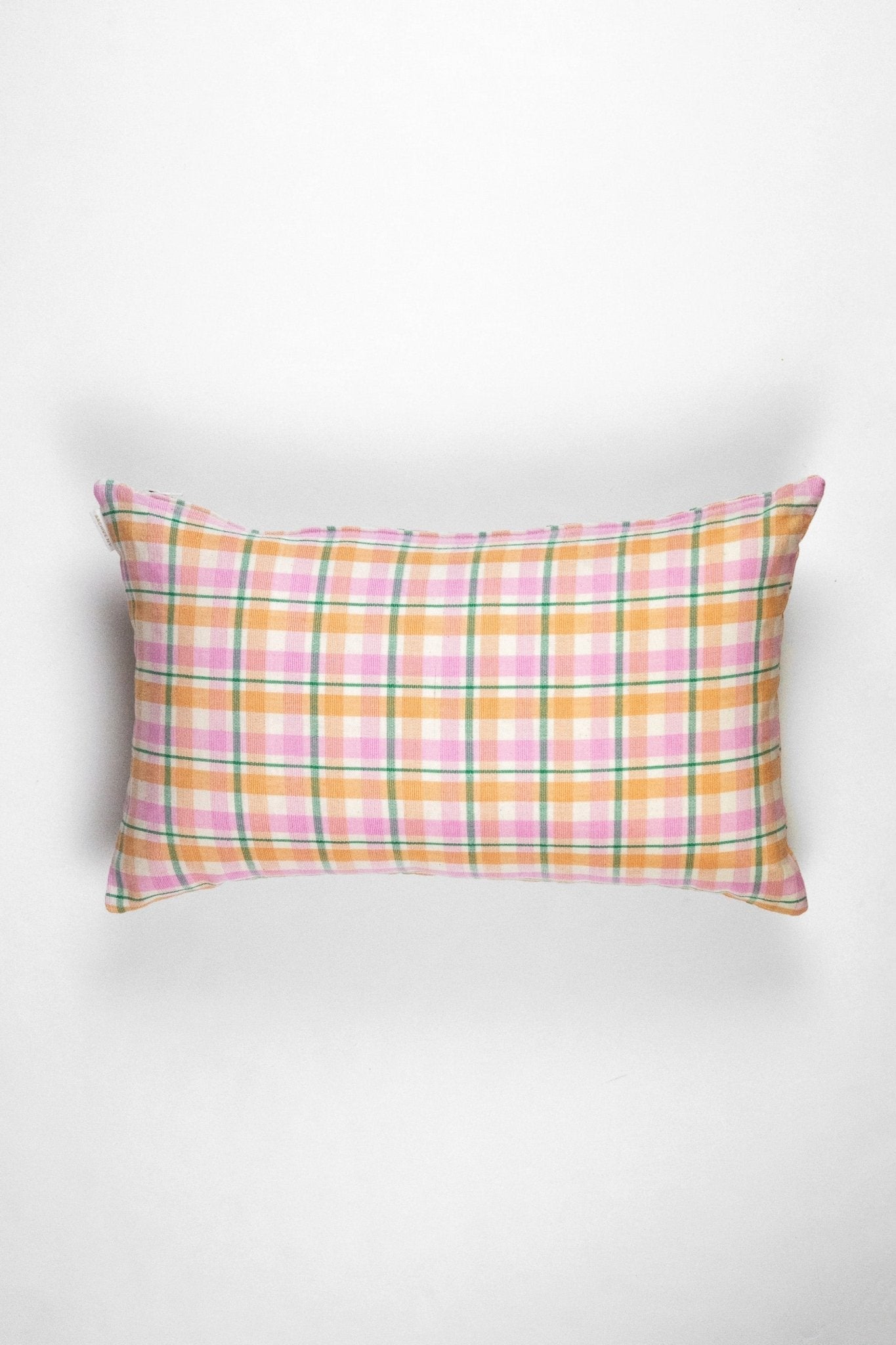 Marguerite Peach Plaid Pillow