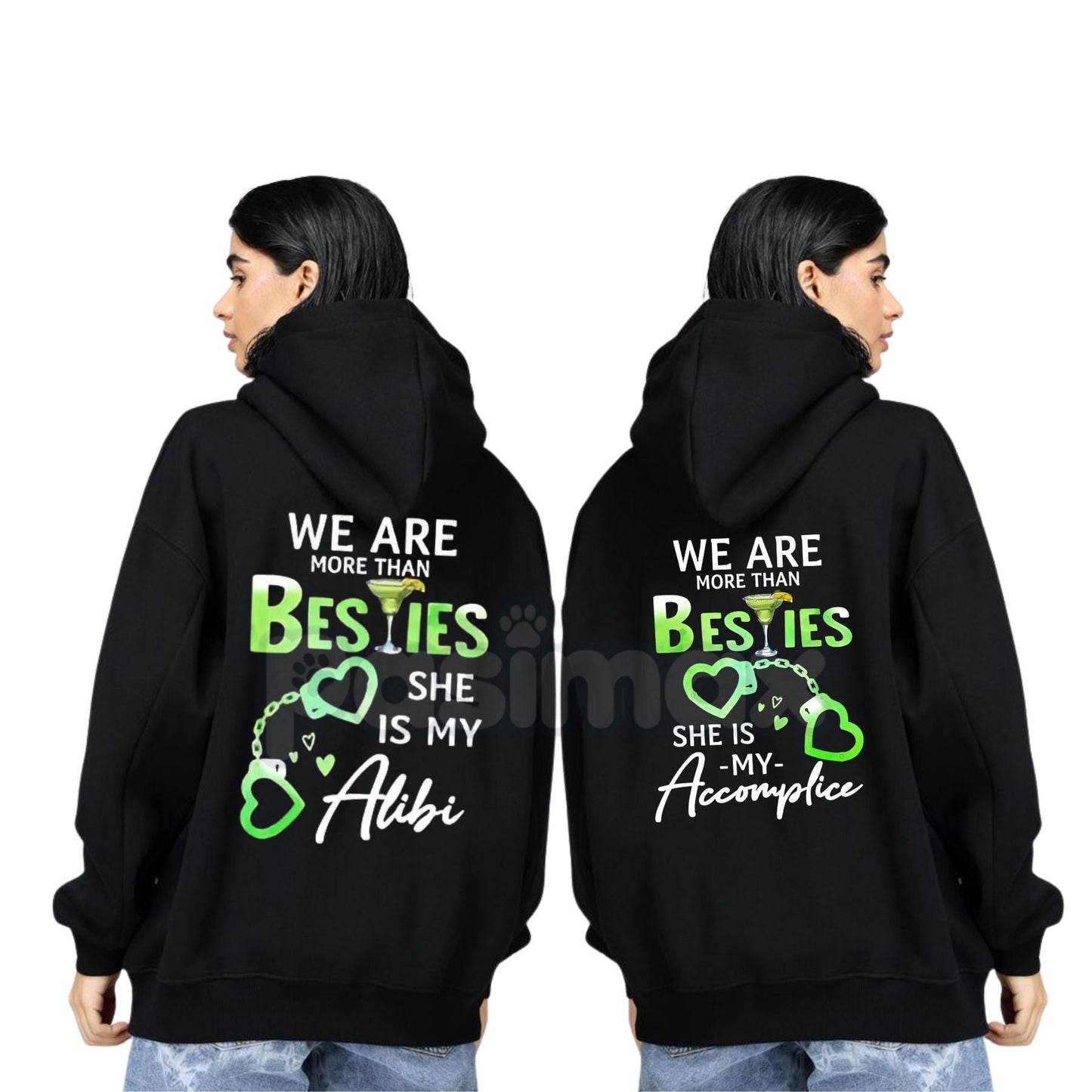 Matching Best Friend Hoodie – "We Are More Than Besties" Graphic Fleece Pullover, Casual Unisex Couple Gift