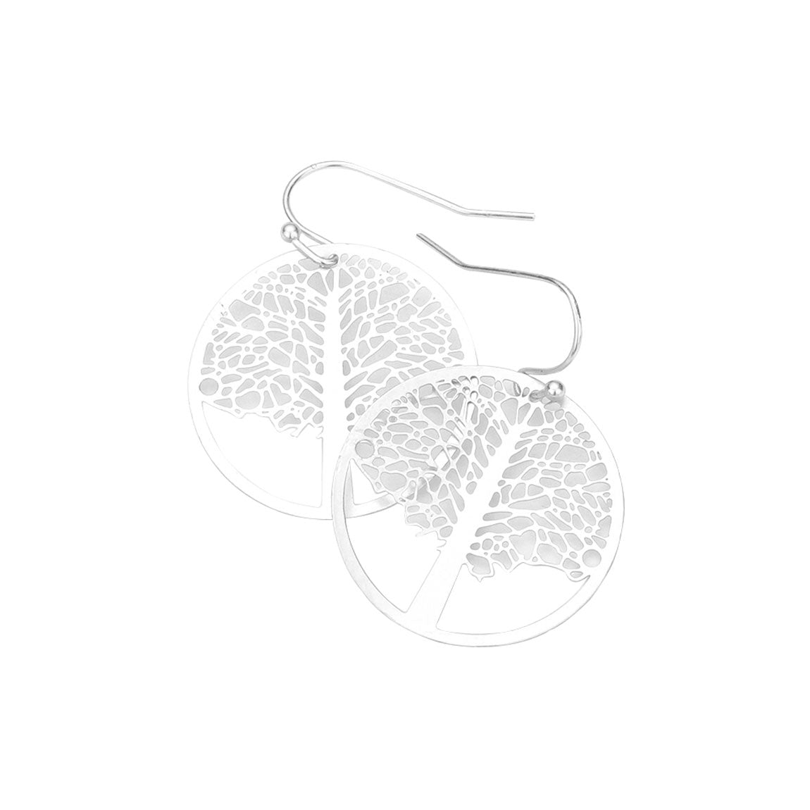Brass Metal Tree of Life Dangle Earrings
