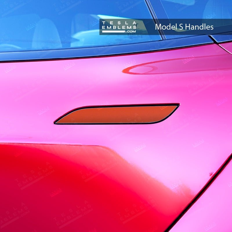3M Matte Red Tesla Door Handle Decals (4pcs)