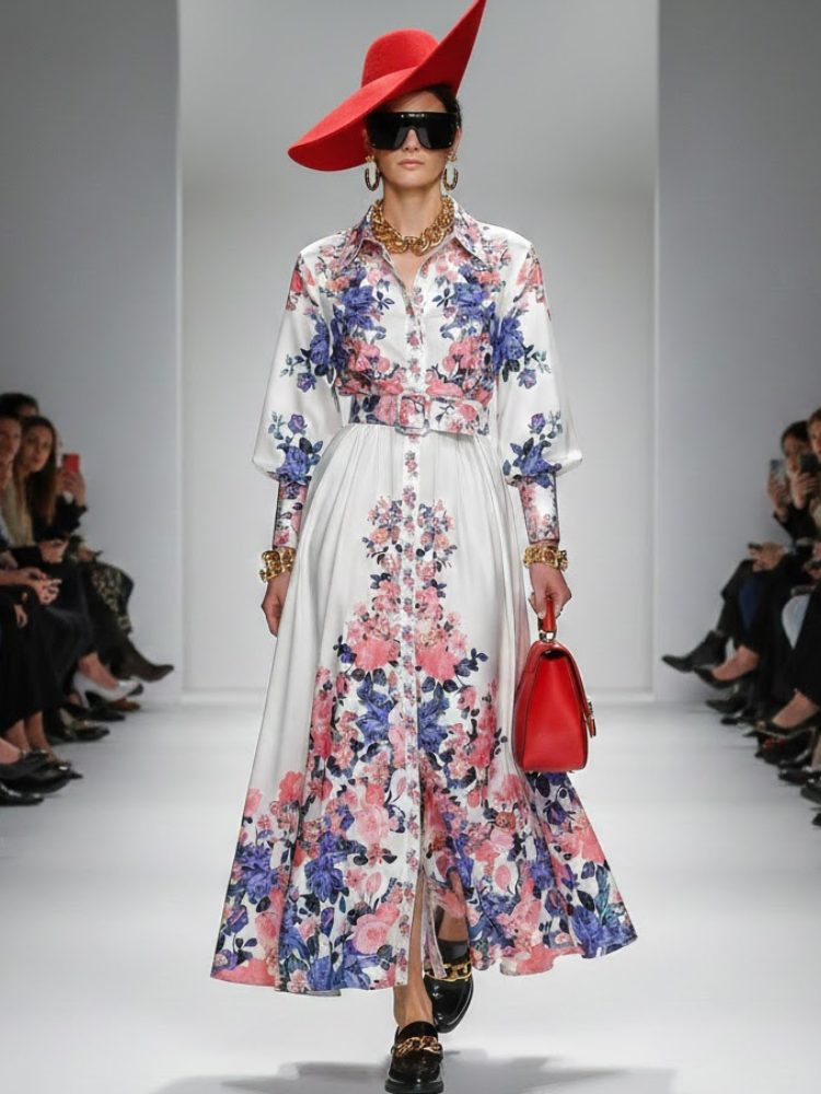 Maxi Dress New Collection BYMANYC ® New York Blooming Rose Floral Print-0