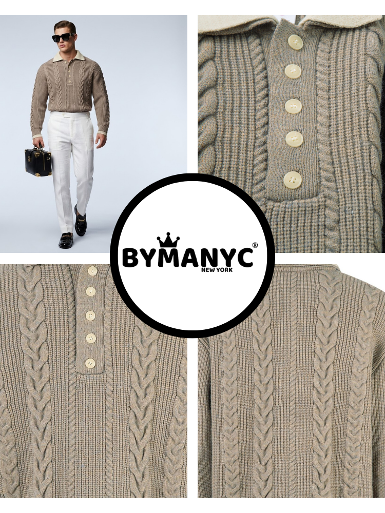 Men's Cable-Knit Sweater HAMPTON New Collection Prêt-à-Porter BYMANYC ® New York-1