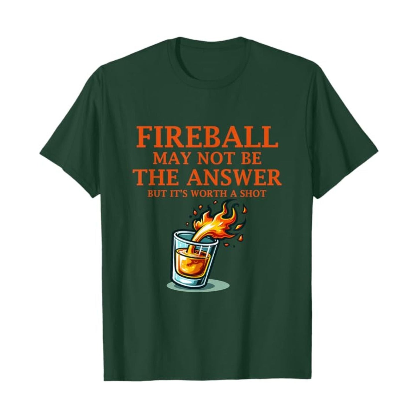 Men's "Fireball & Whiskey" Graphic Tee - Bold Casual Wear, Stylish Slim Fit