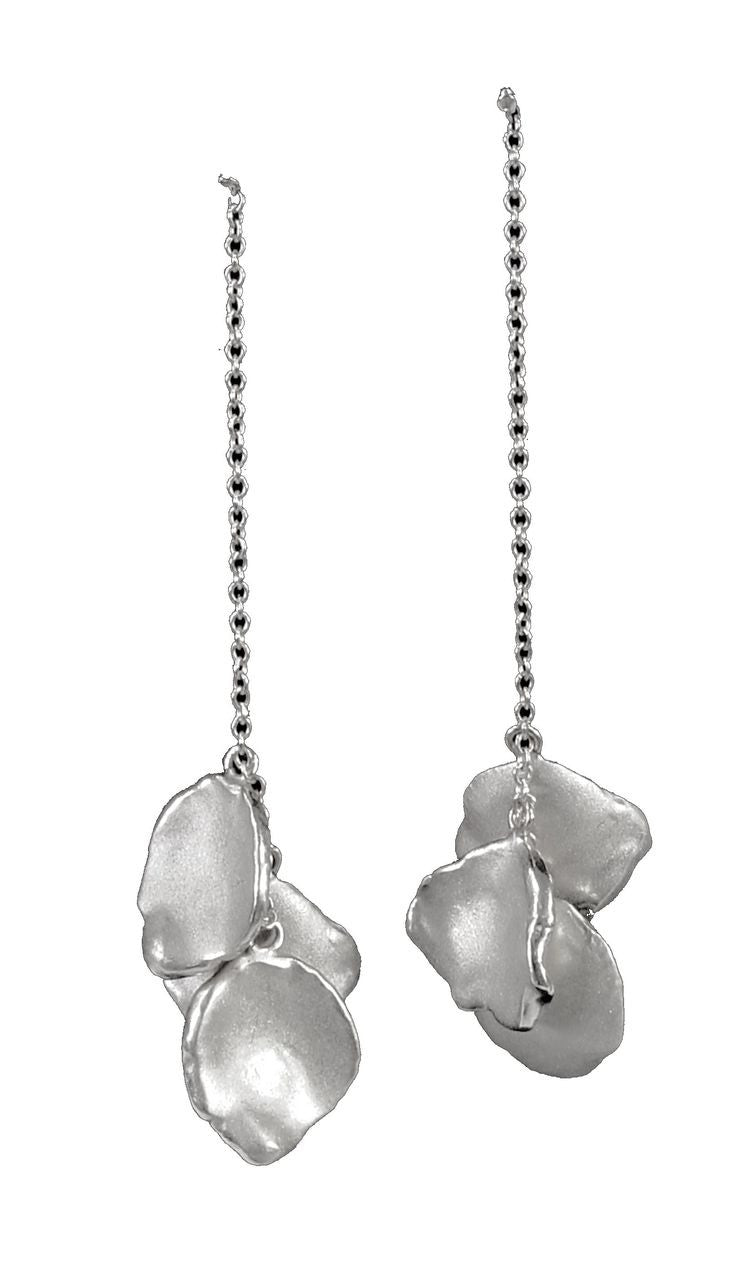 Metal Petals- Drop Earrings-18K Gold-6