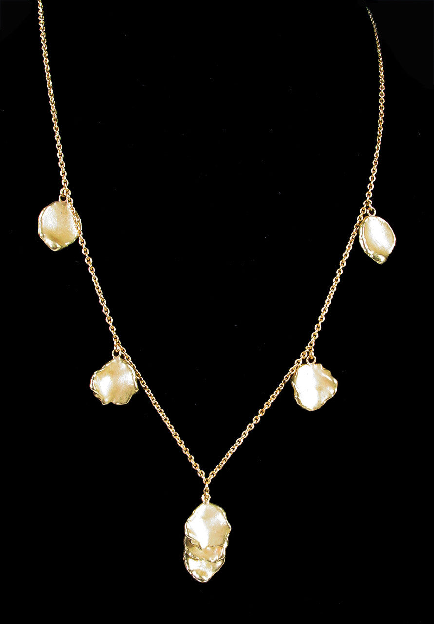 Metal Petals: 7 Petal Necklace-Sterling Silver with plate options-7