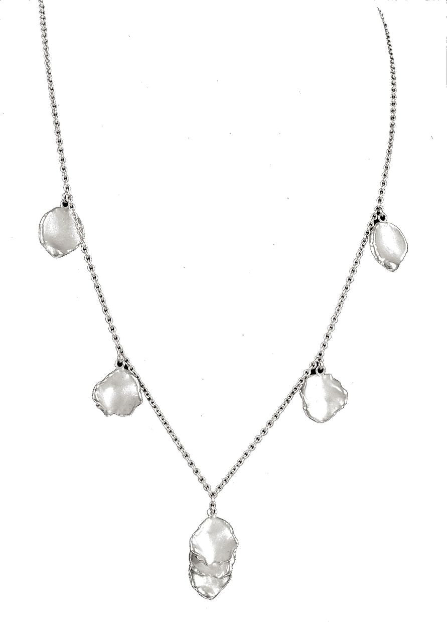 Metal Petals: 7 Petal Necklace-Sterling Silver with plate options-1