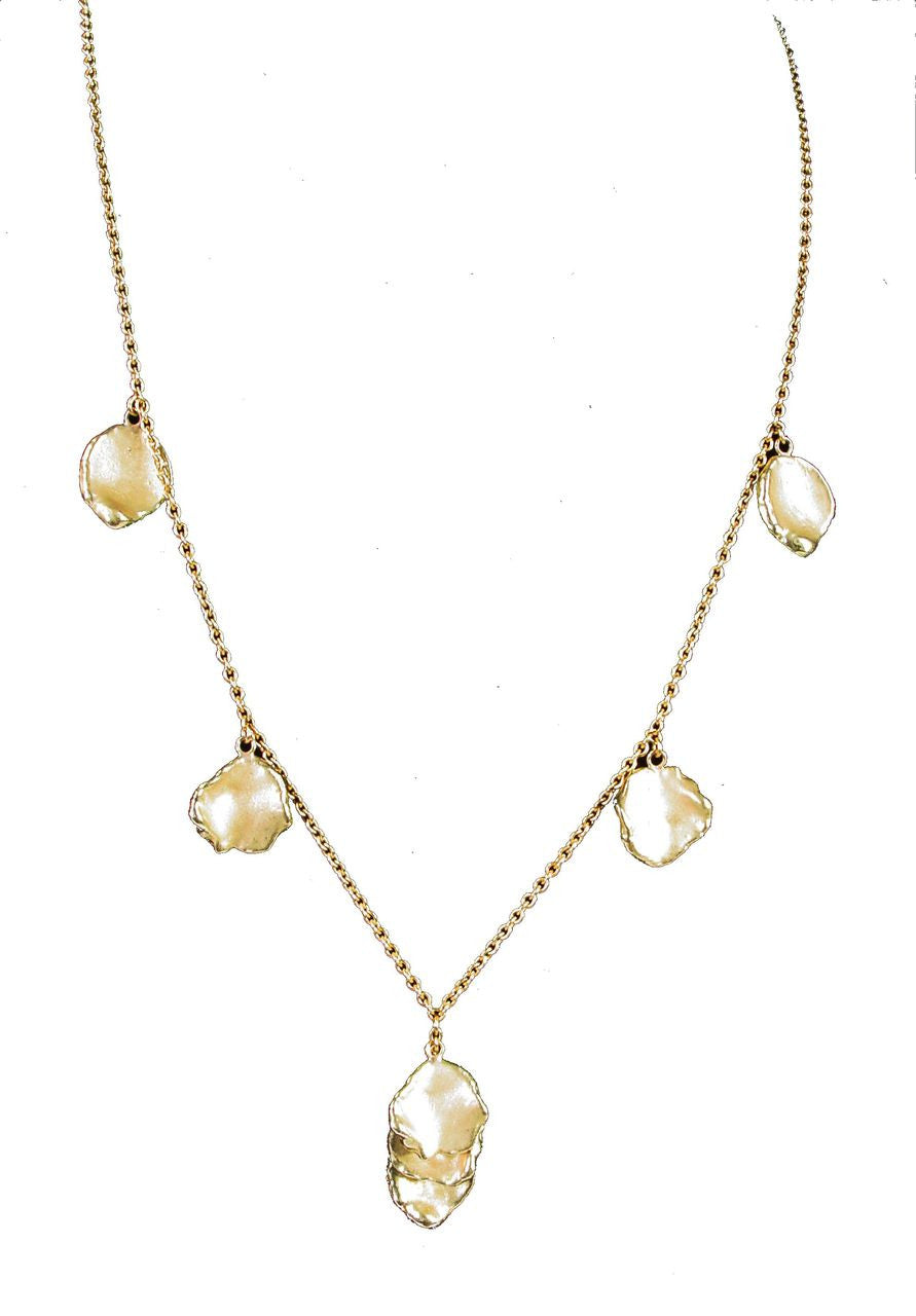 Metal Petals- Drop Earrings-18K Gold-11
