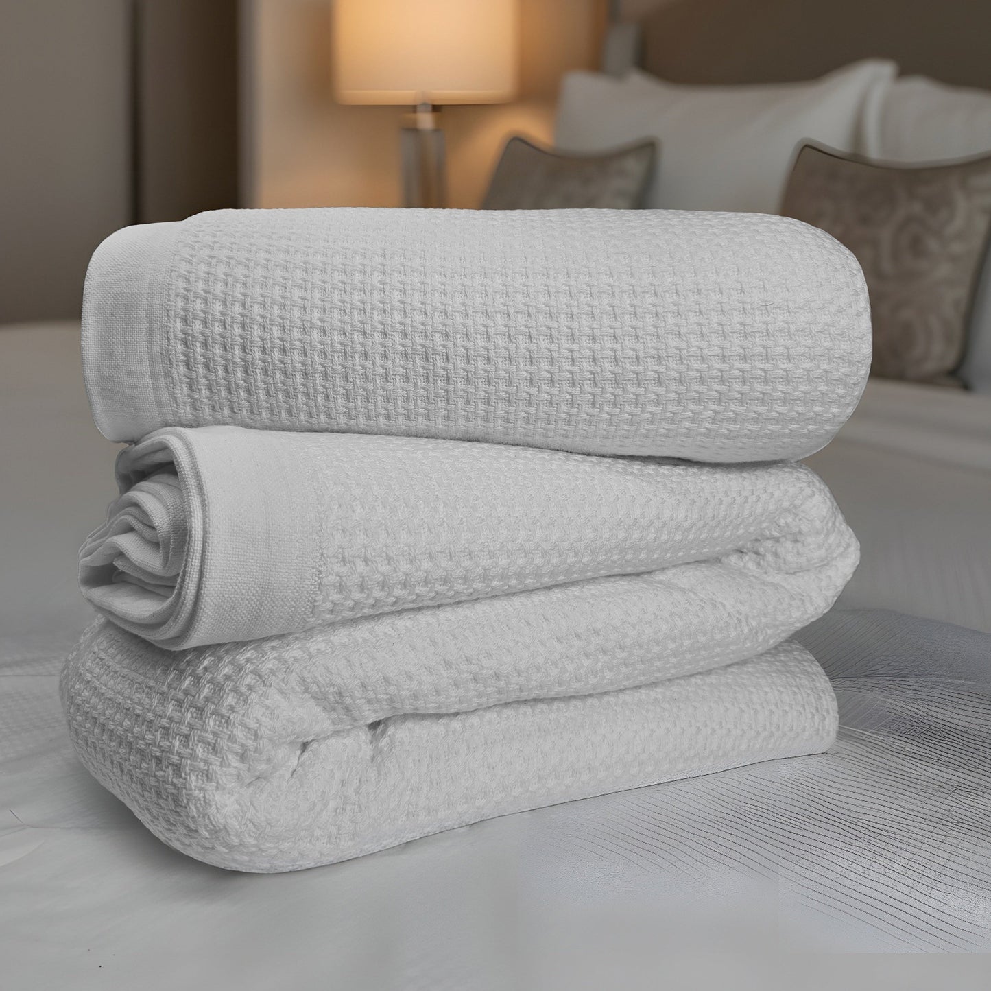 Microcheck Cotton Thermal Blanket-1