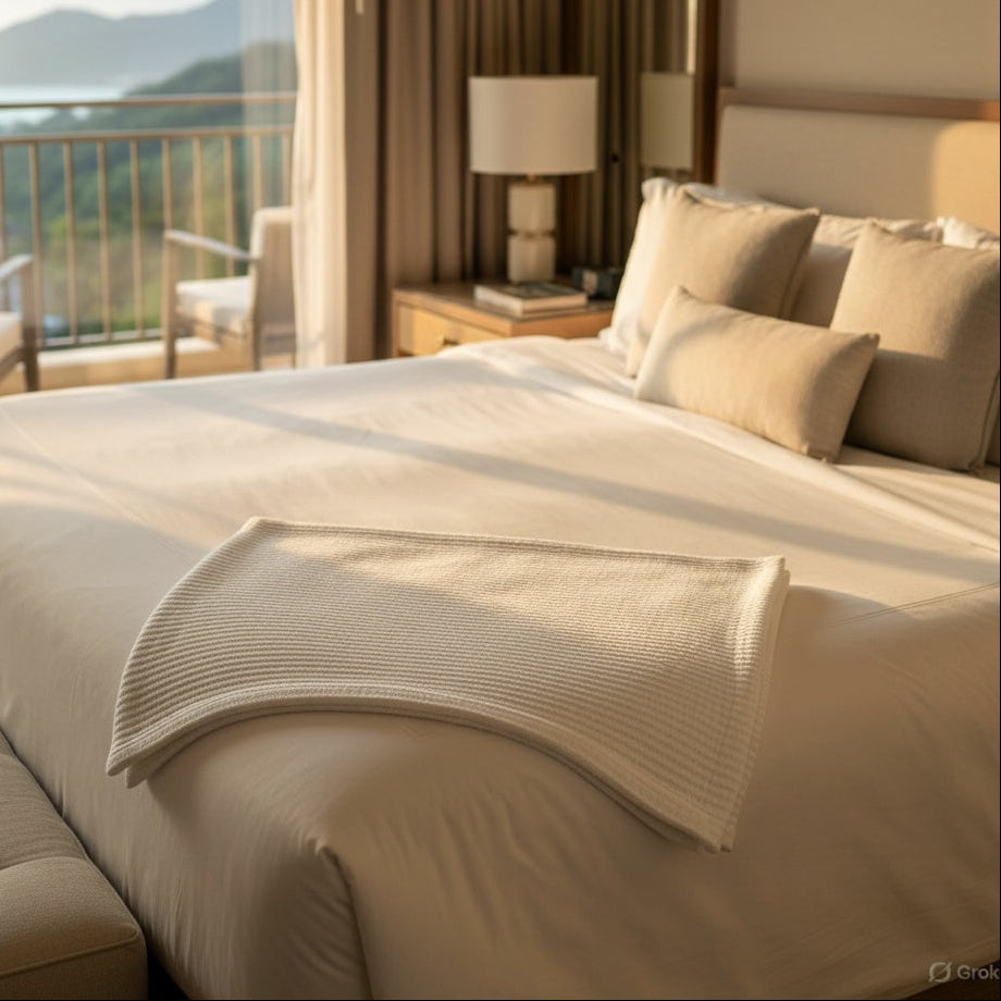Microcheck Cotton Thermal Blanket-2