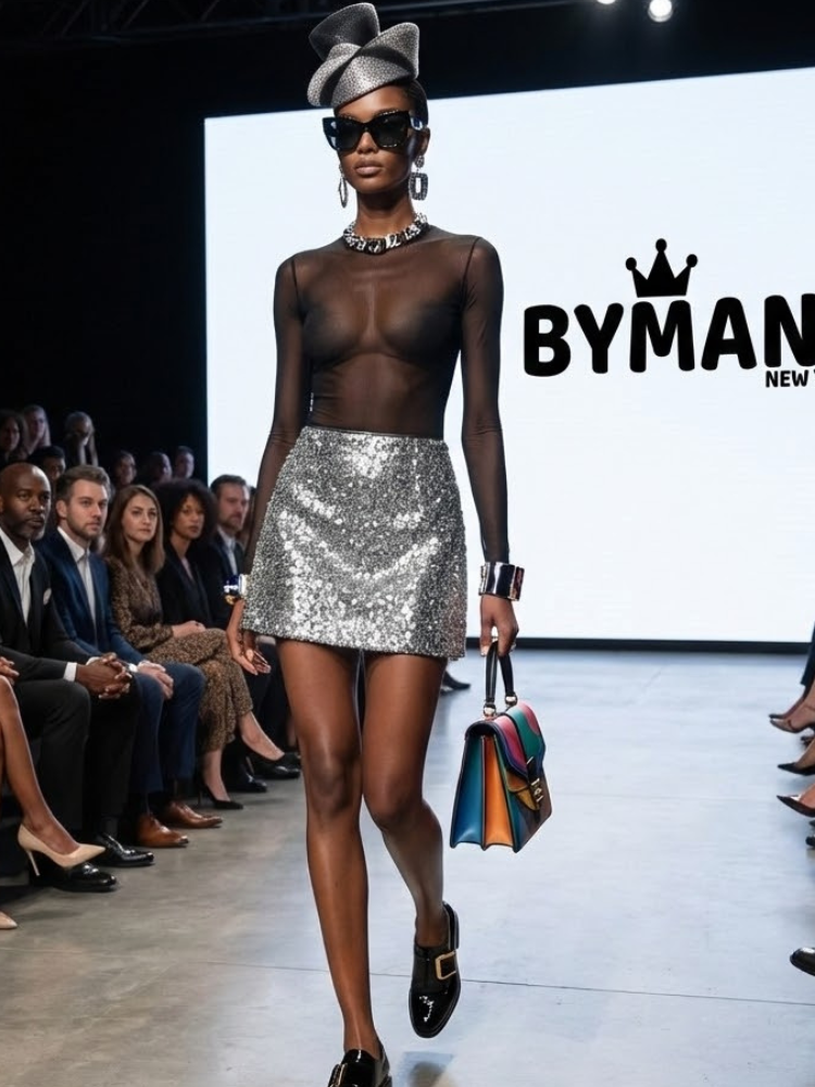 Midnight Sequin Mini Skirt • TIMES SQUARE New Collection BYMANYC ® New York-0