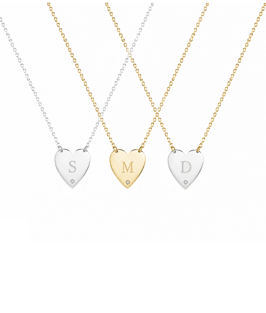 Mijal Initial Classic Heart Necklace