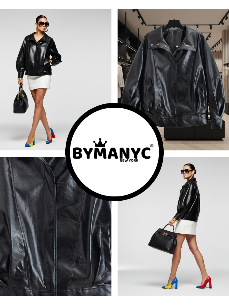 Minimalist Eco-Leather Jacket • SOHO New Collection BYMANYC ® New York-2