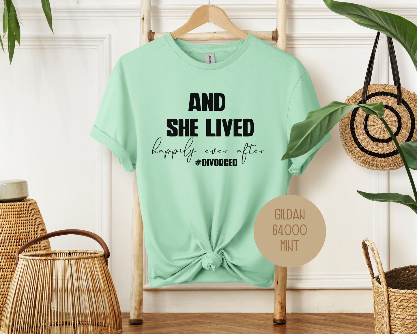 And She Lived Happily Ever After Divorce Party Shirt-6