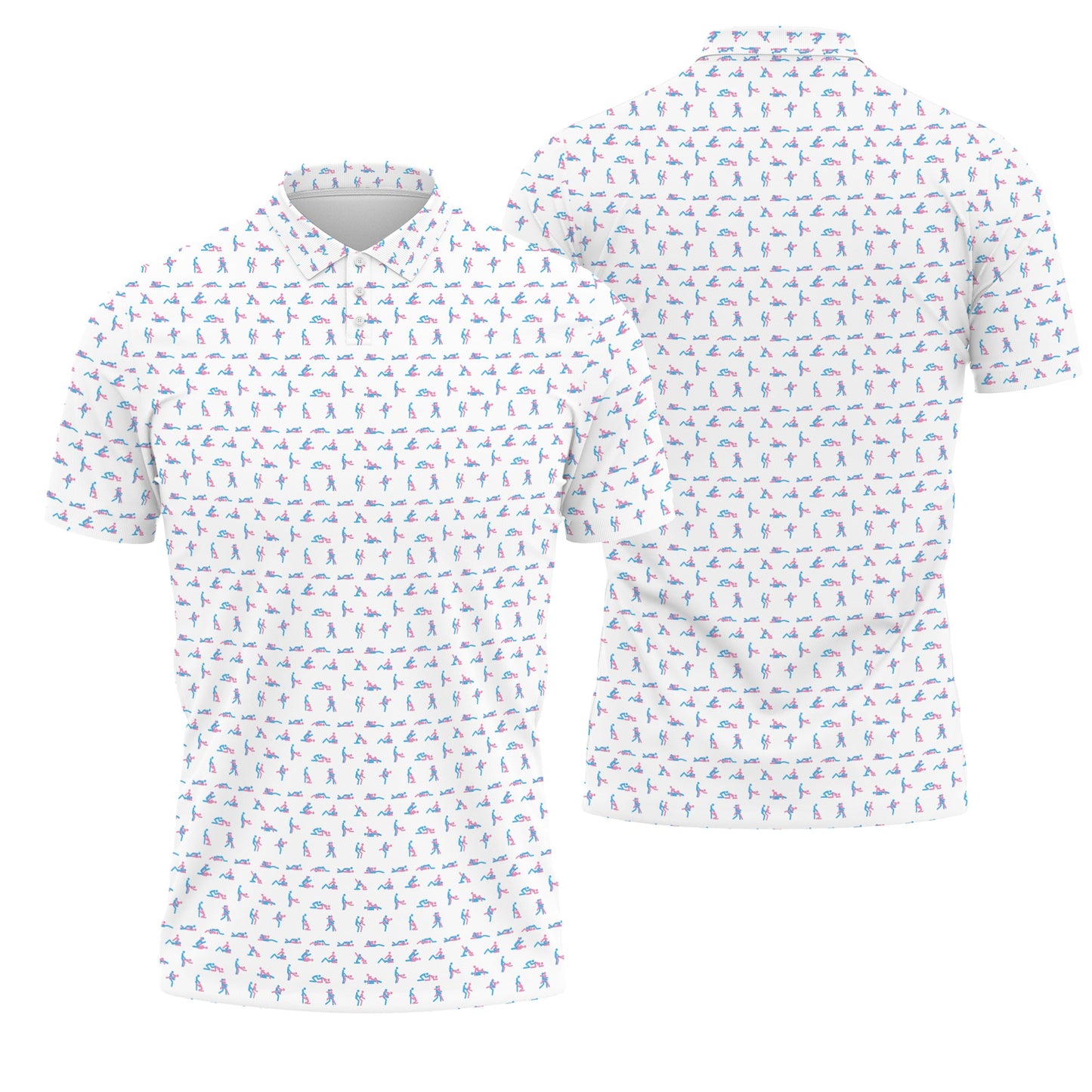 Stick Figure S-e-x Ed Polo Shirt – Funny Golf Polo for Men, Father's Day Gift, Breathable Athletic Menswear