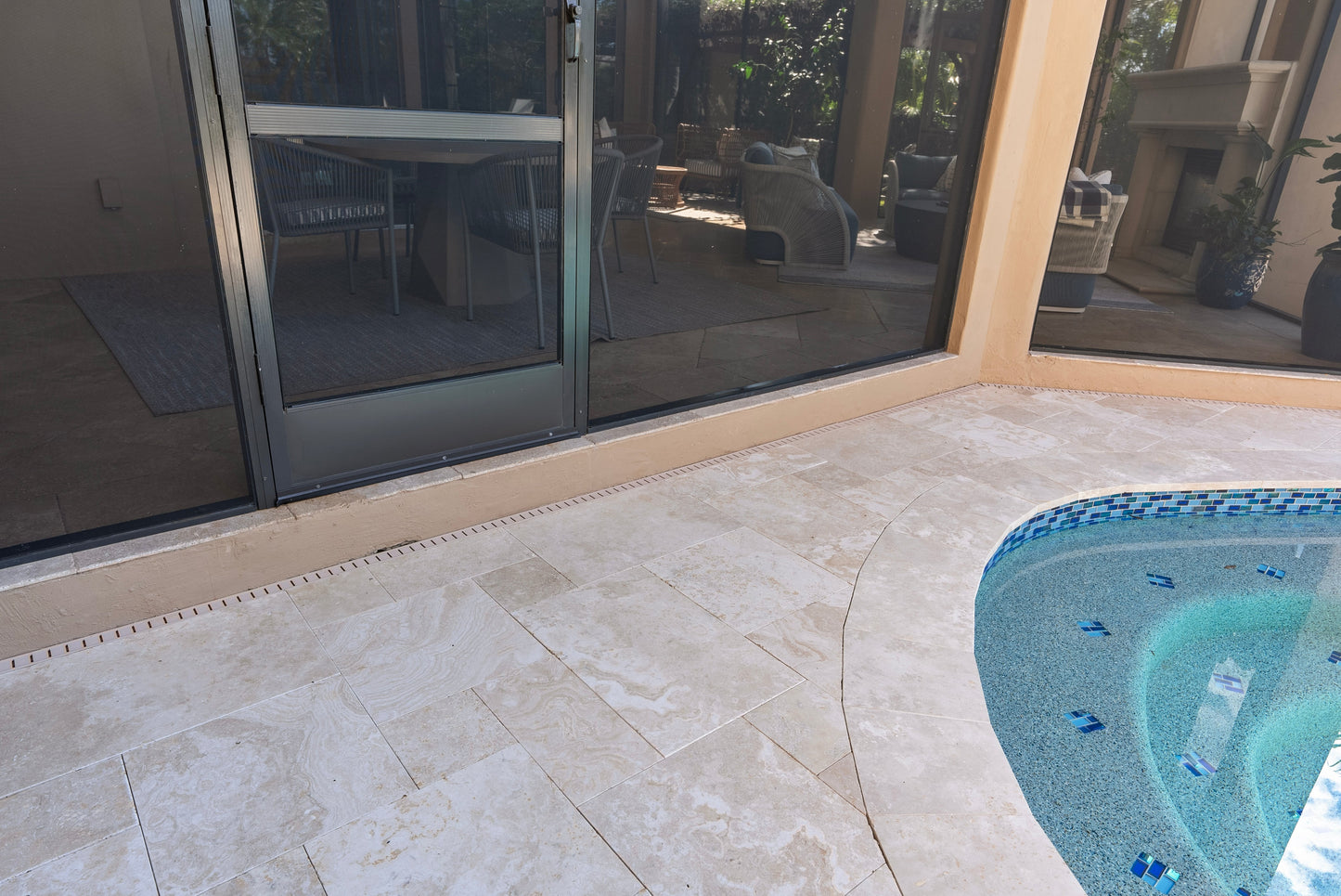Ivory Moderno Travertine Filled and Tumbled Pavers