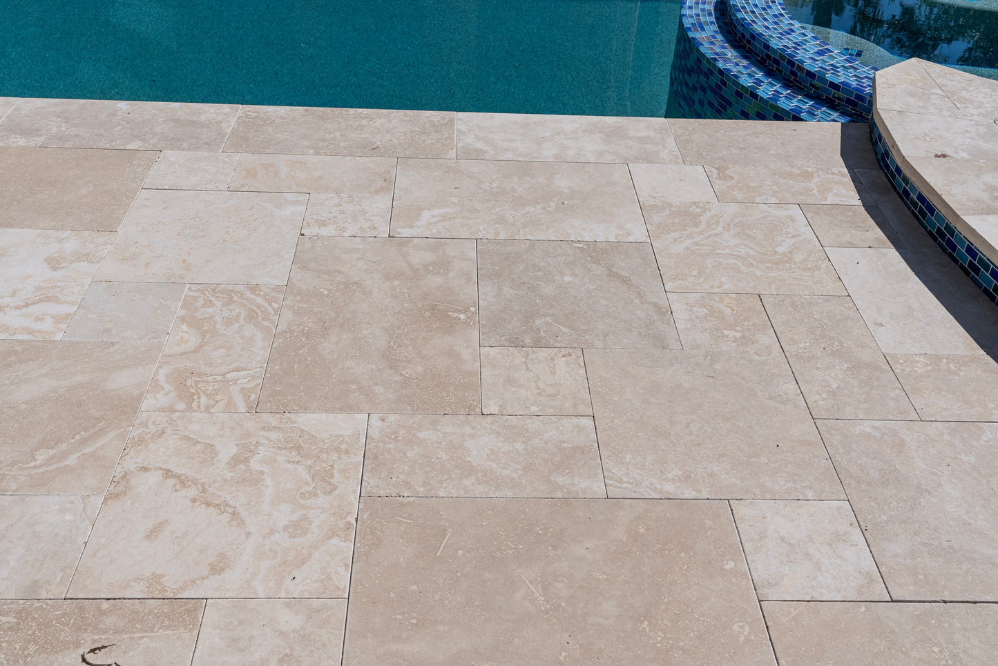 Ivory Moderno Travertine Filled and Tumbled Pavers