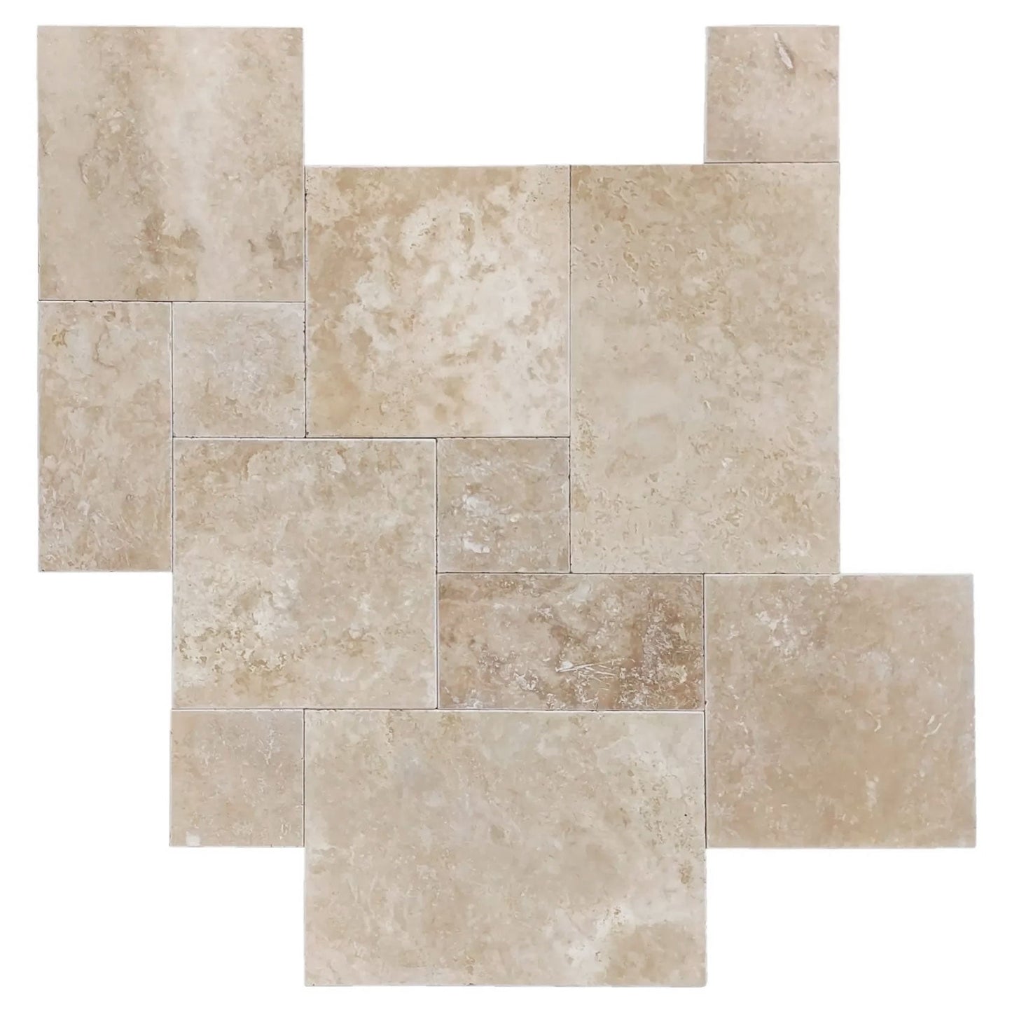 Ivory Moderno Travertine Filled and Tumbled Pavers
