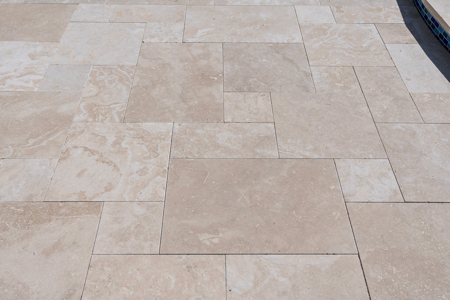 Ivory Moderno Travertine Filled and Tumbled Pavers