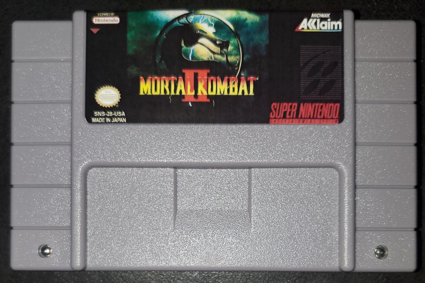 Mortal Kombat 2 SNES Video Game Cartridge Super Nintendo