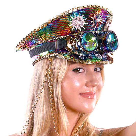Golden Fisherman Rainbow Goggle Hat