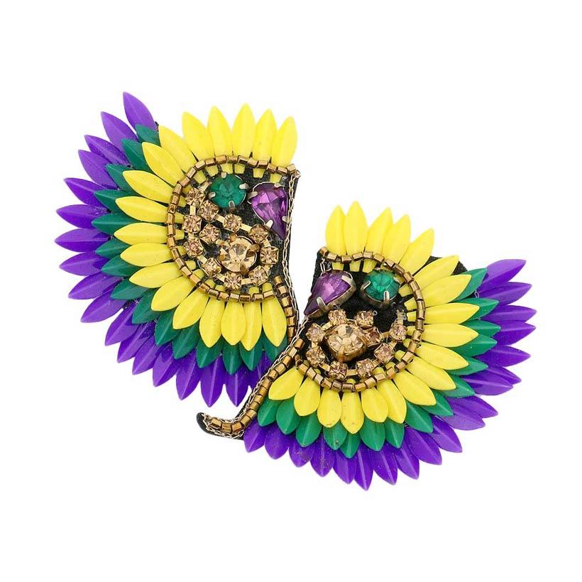 Mardi Gras Stone Beaded Earrings