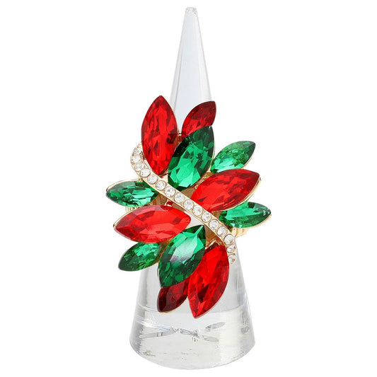 Marquise Crystal Cluster Stretch Ring